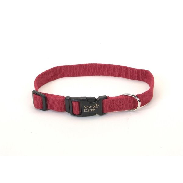 Peticare 1x 18-26 in. New Earth Soy Adjustable Pet Collar Cranberry PE1667600